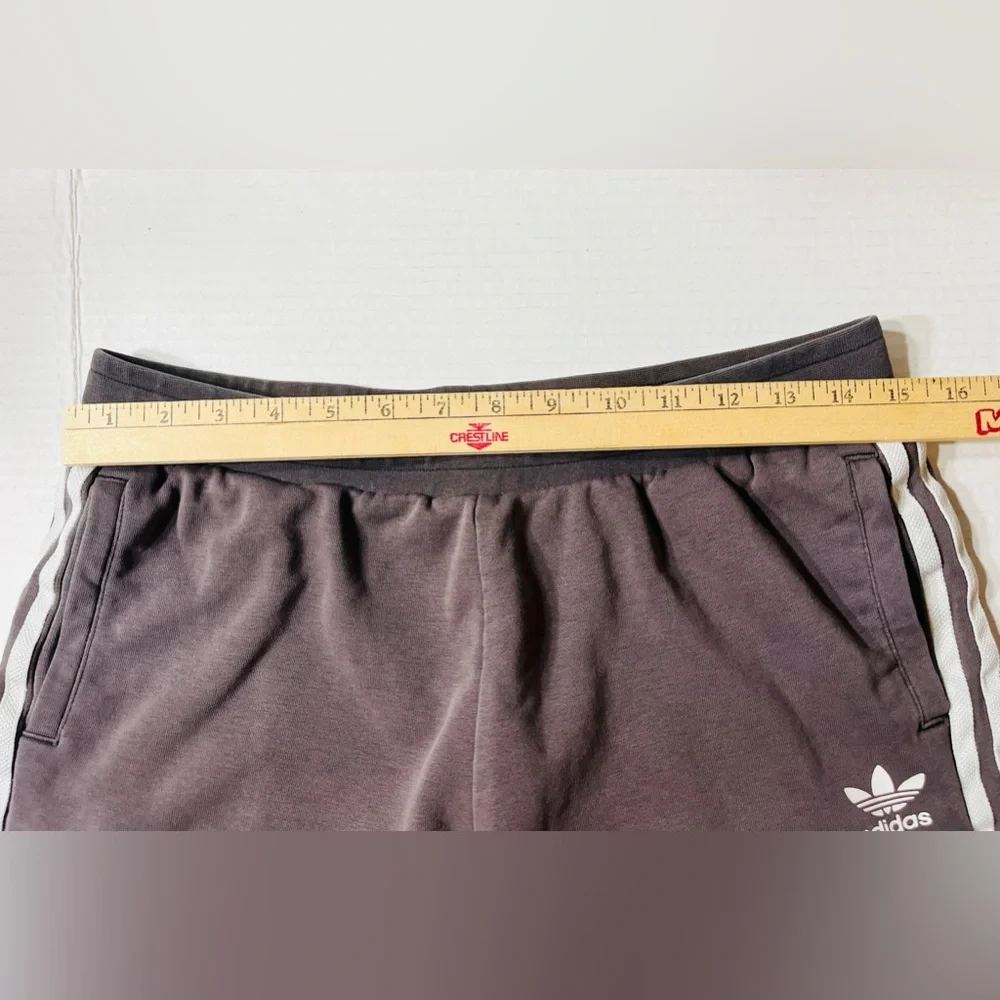 Adidas Original Essentials Three‎ Stripe Sweatshorts Gray Pockets Small Shorts